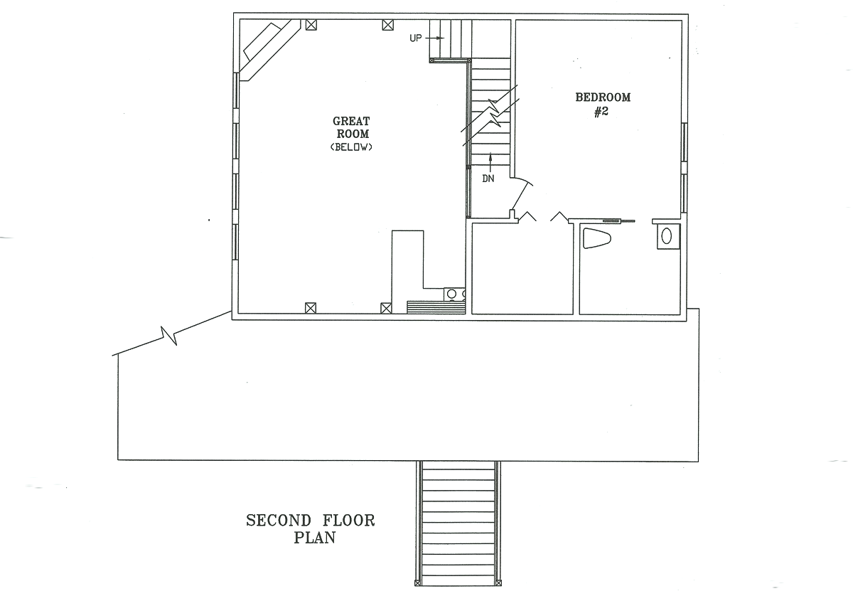 Lofty Mountain Ellicottville NY - 2,300 s.f. - Second Floor Plan